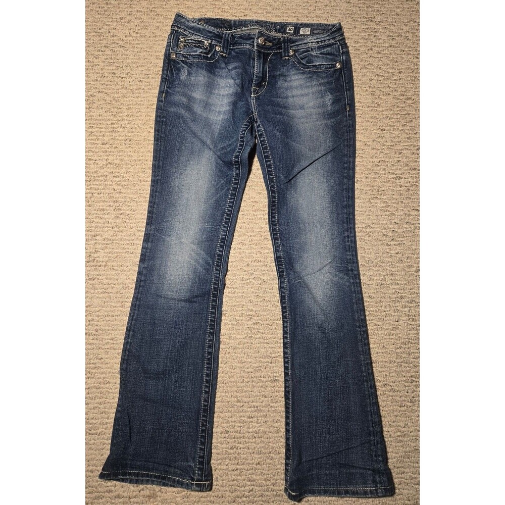 Miss Me Jeans Blingy Y2k Rhinestone Back Pockets Bootcut Women's 30 Like New